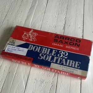 vintage "Double 32 Solitaire" game by Arrco Saxon, a "fascinating puzzler"